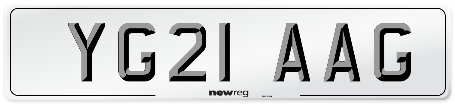 YG21 AAG Number Plate from New Reg
